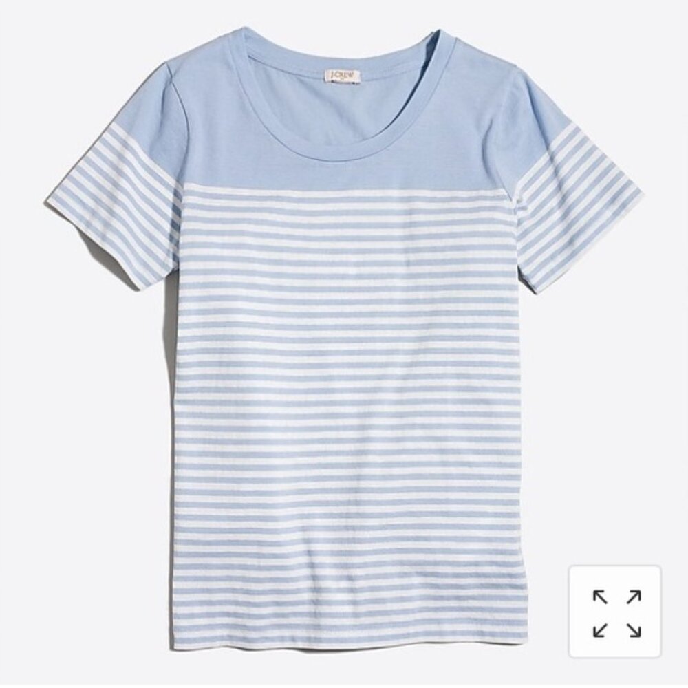 J. Crew Striped Scoop Neck Tee XXS | Color: Blue/White - For a good cause!